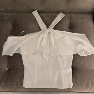 Intermix White Ruffled Halter & Off the Shoulder Blouse